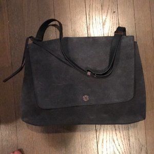 RARE Gray Slate Grey Suede Simone Satchel